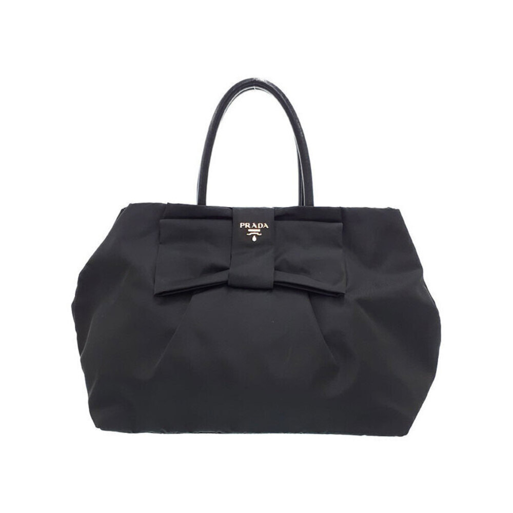 Prada Tessuto Leather Bow Tote Shoulder Bag